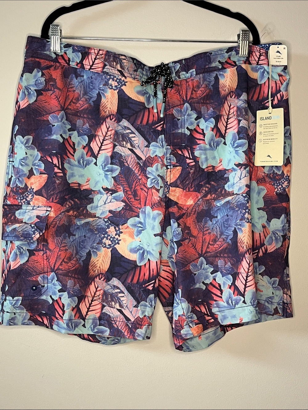 Tommy Bahamas Baja Techno Flora Hybrid Board Short XXL floral Hawaiian swim